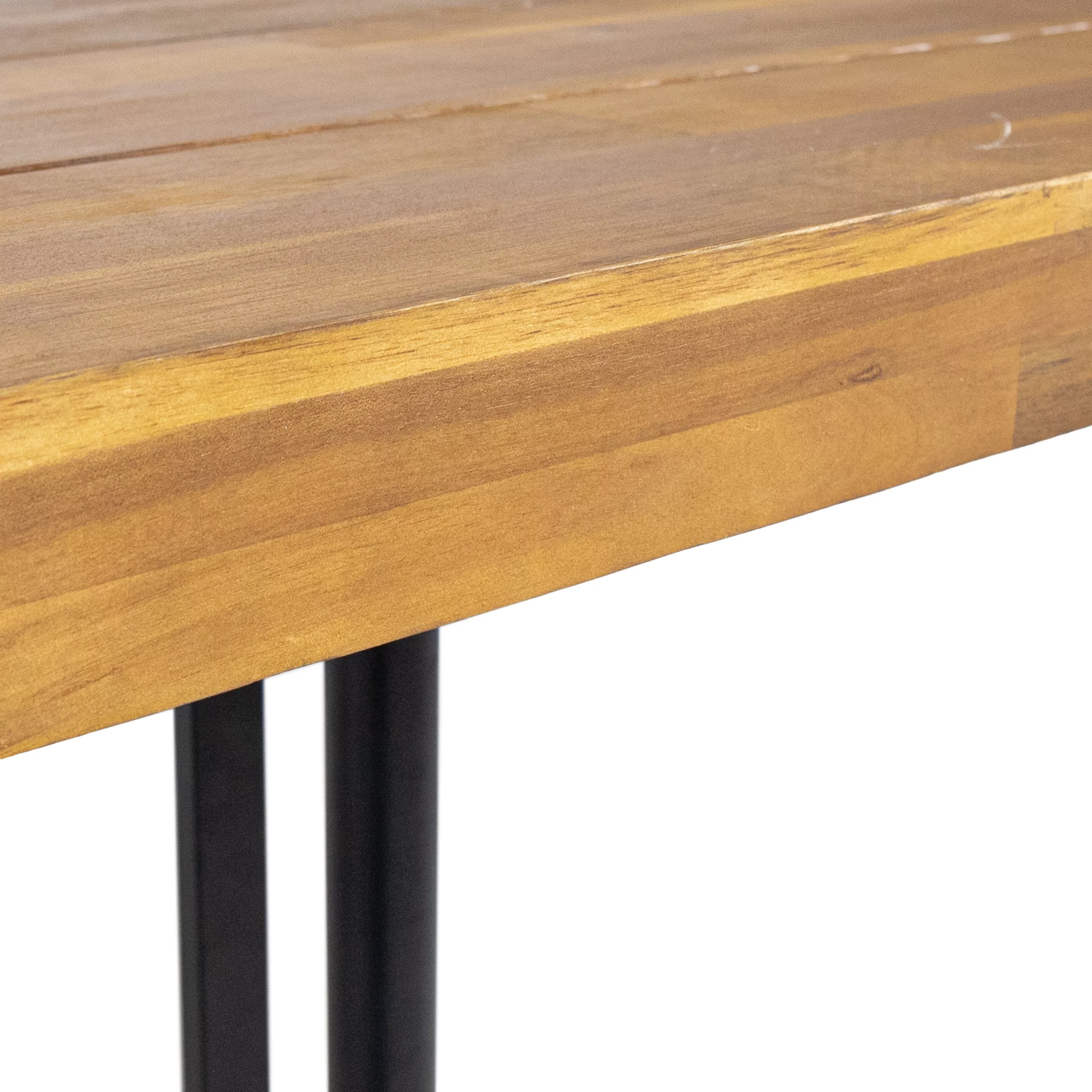 Noble House Noah 7 Piece Wood Top Patio Dining Set in Teak and Brown