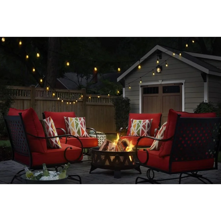 Garden Treasures 29.92-in W Antique Black Steel Wood-Burning Fire Pit