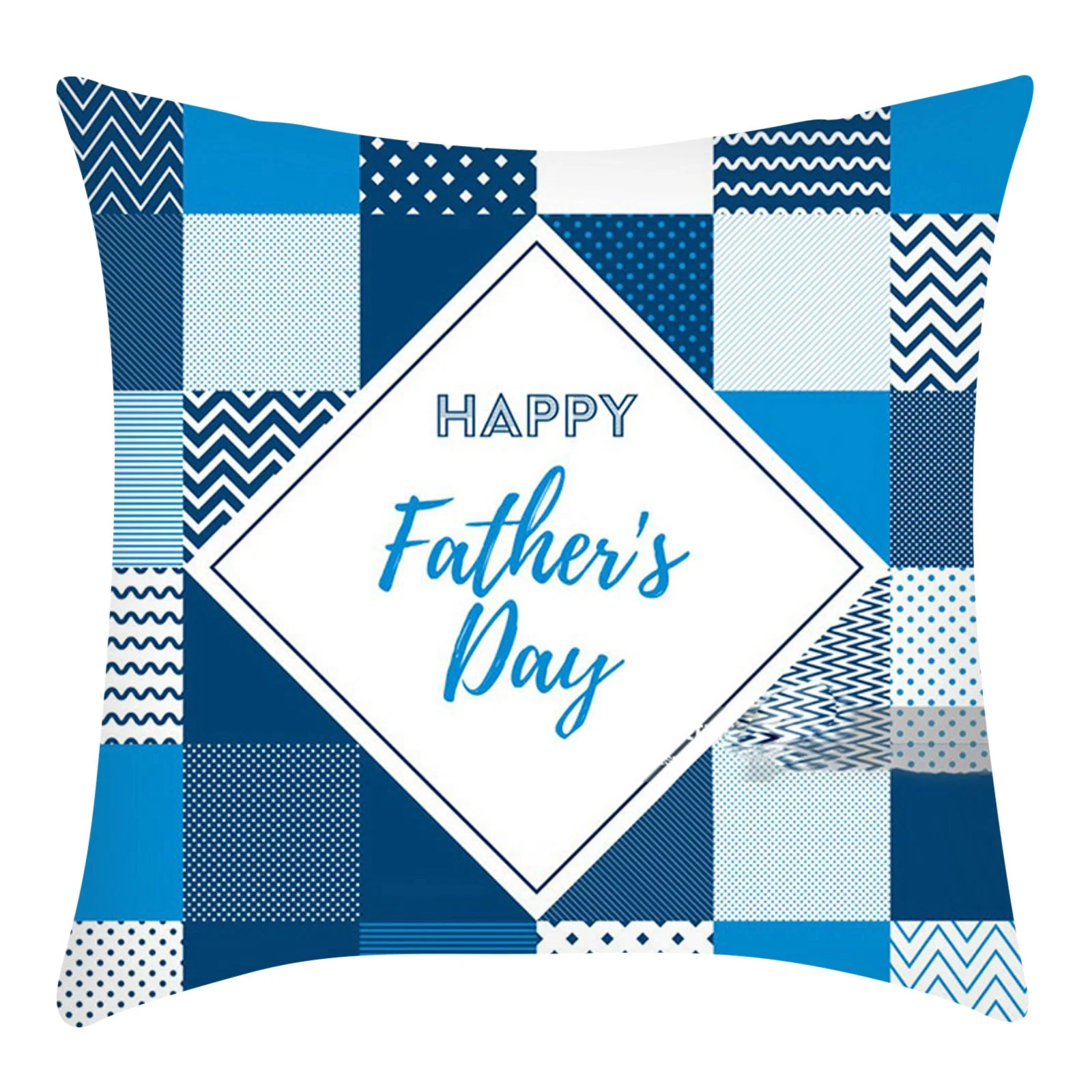 SIfdSeng Satin Pillow Case for Baby Father's Day Printed Linen Pillow Cover with Plush Zipper Pillow Cases Size Linen Pillow Cases King Blue