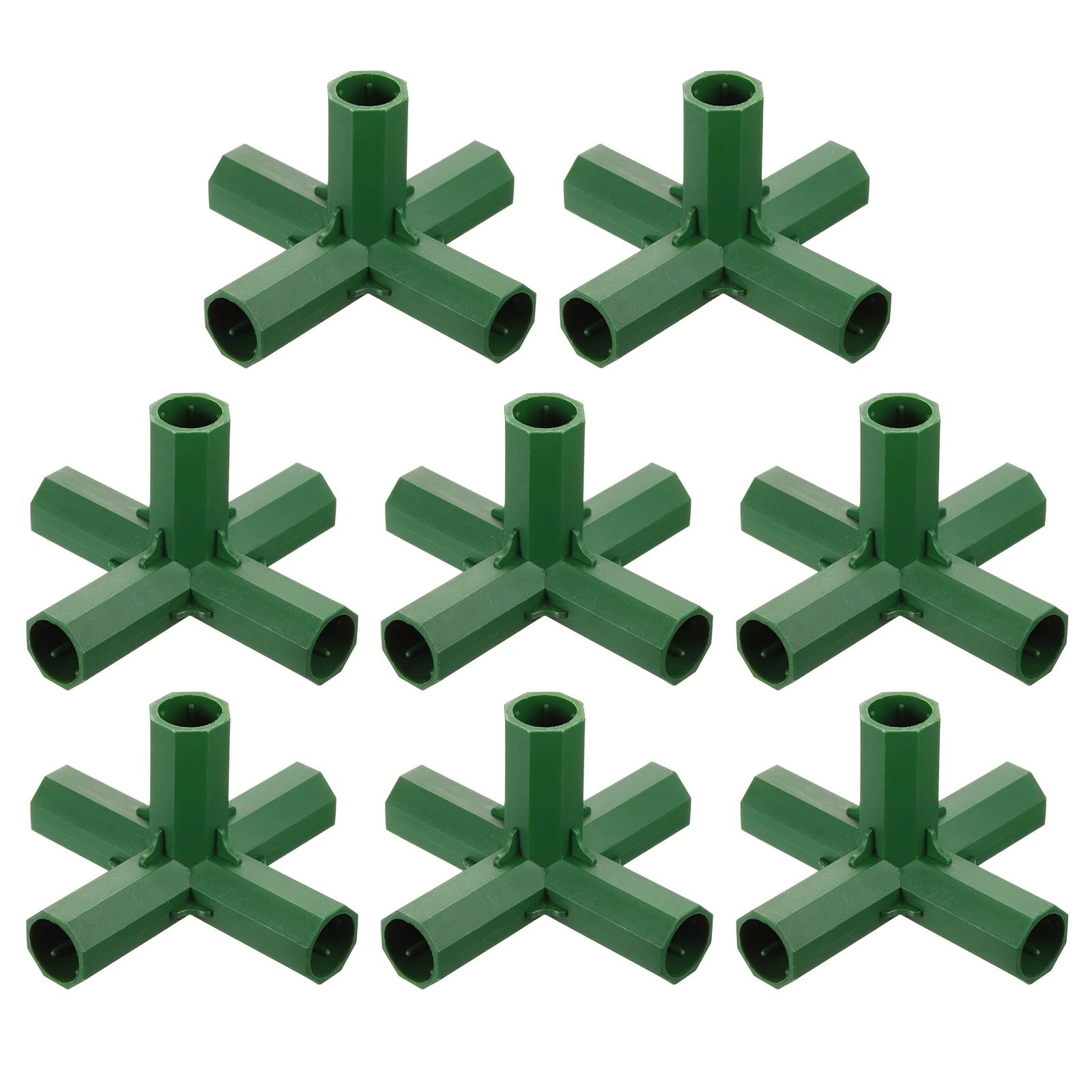 8Pcs 16mm/0.63in 5 Way Greenhouse Frame Connector Pipe Fitting Duty Joint Tool