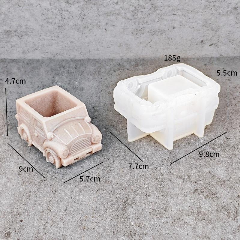 DIY Motorcar Truck Bus Gypsum Silicone Mold Diy Succulents Concrete Flower Pot Vase Plaster Cement Mold Clay Mold Candle Holder
