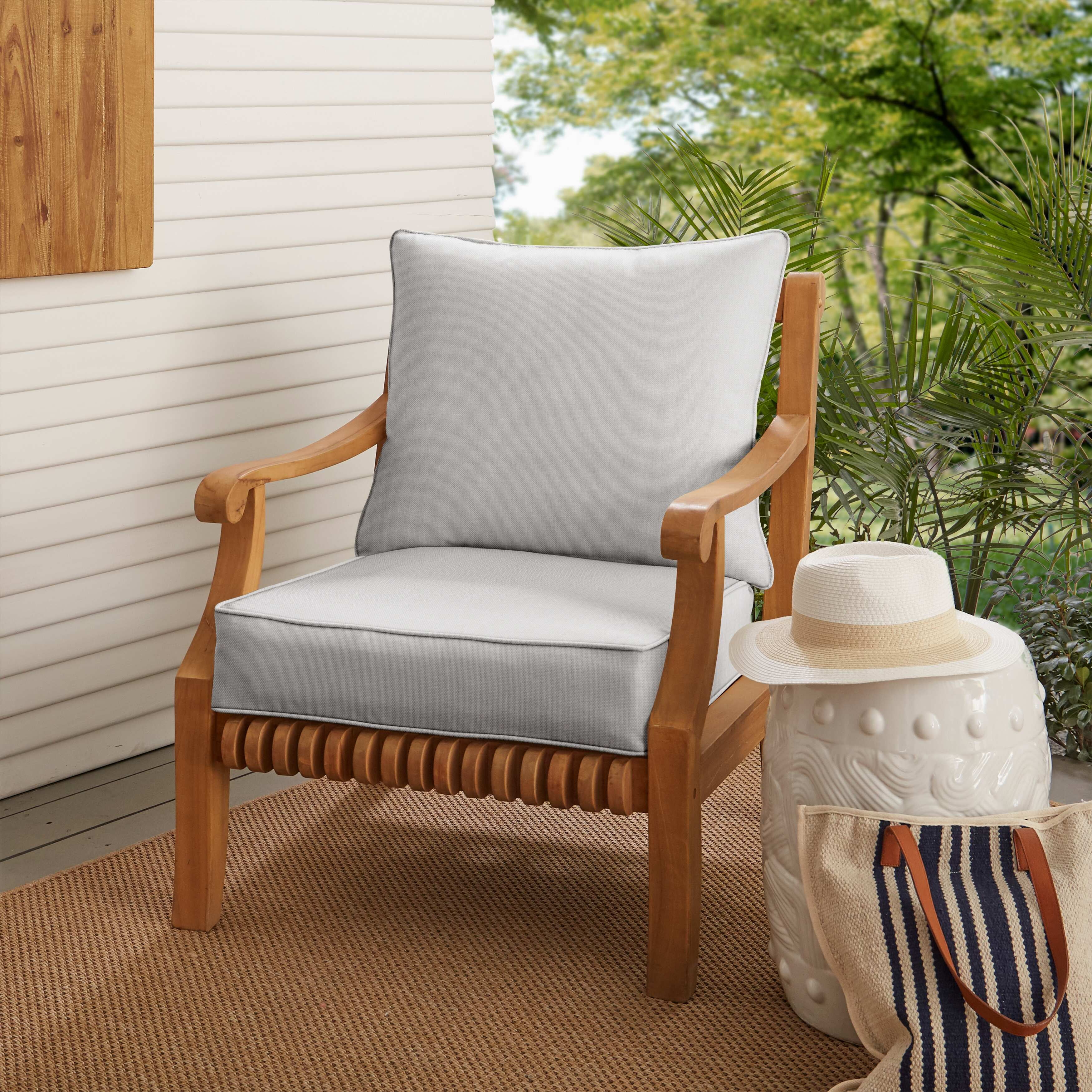 Havenside Home Stone Deep Seating Corded Chair Pillow and Cushion Set by