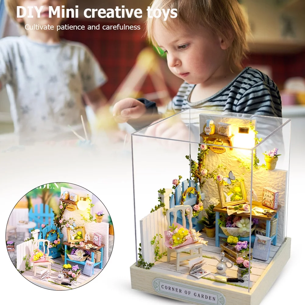 Mini Doll House Cabin Kid Child Handcraft Cottage Building Model (QT-033)