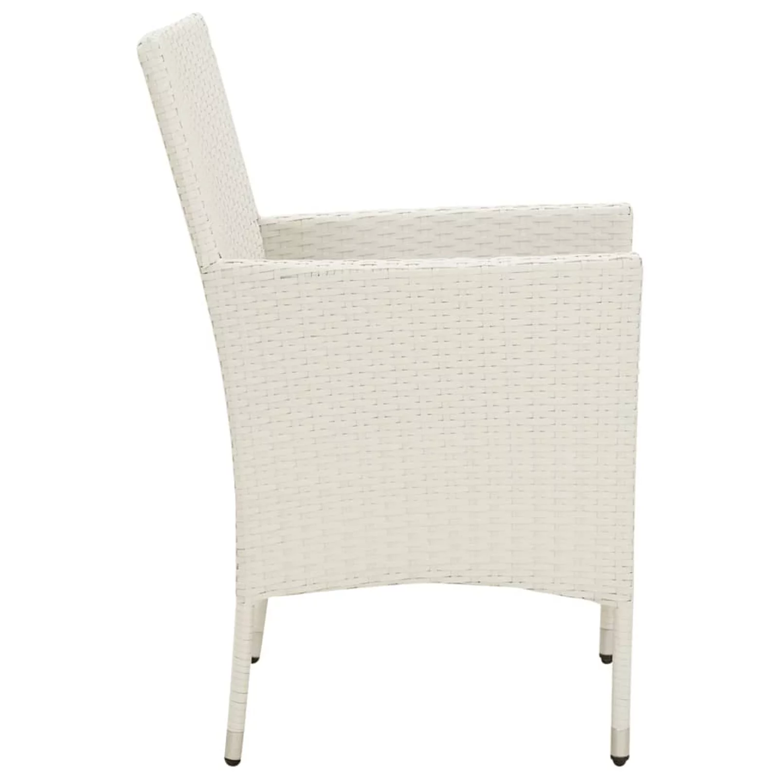 Suzicca Patio Chairs with Cushions 2 pcs Poly Rattan White