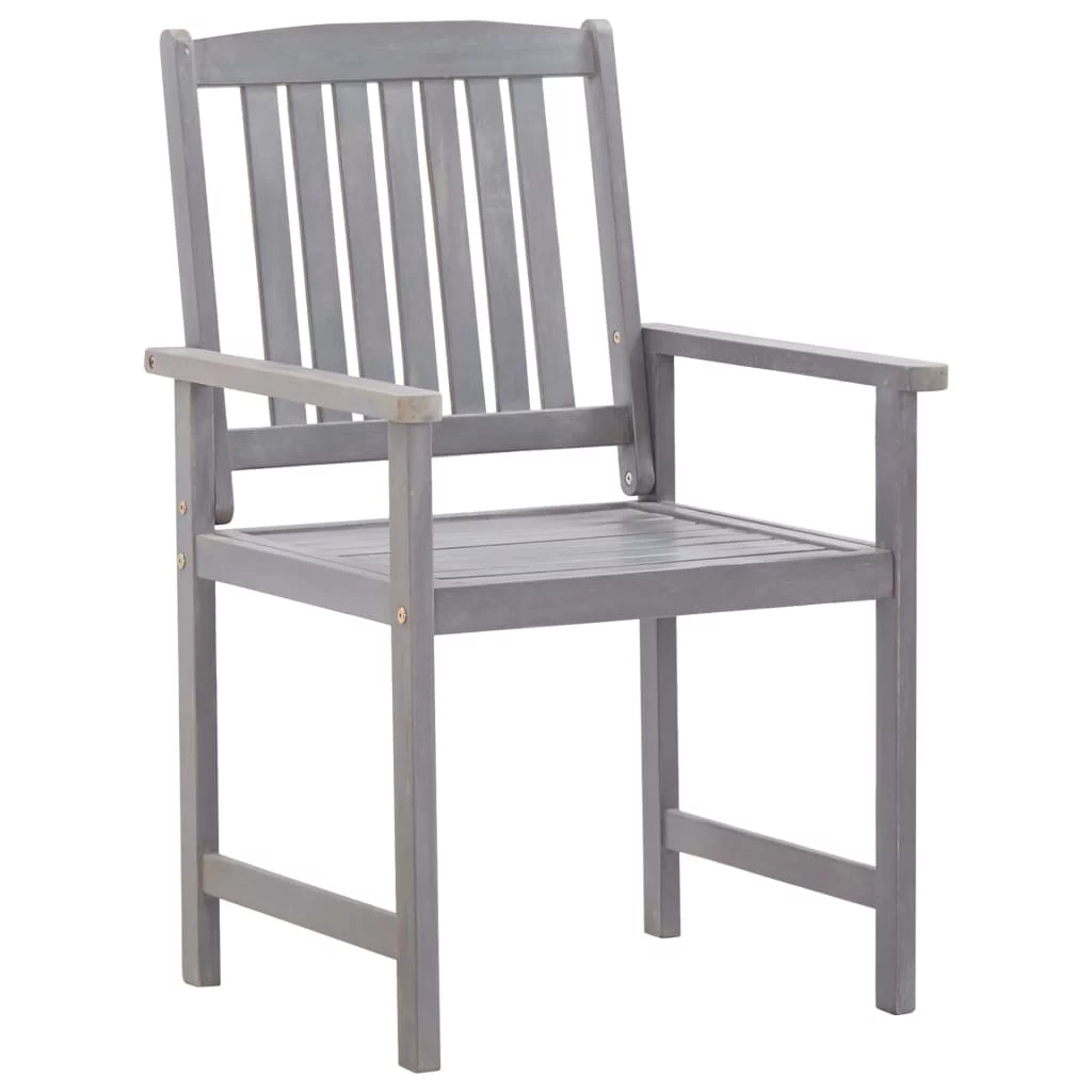 Walmeck 7 Piece Patio Dining Set Gray Wash Solid Acacia Wood