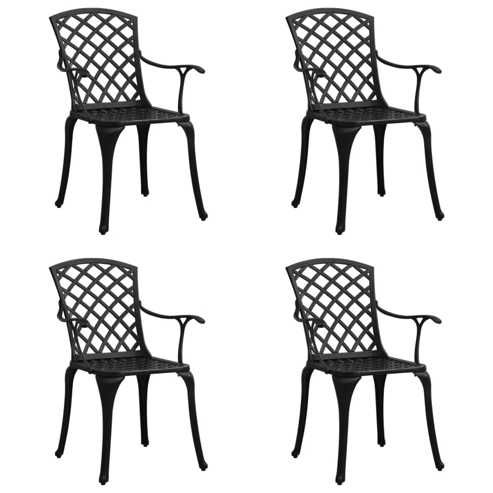 Aibecy Patio Chairs 4 pcs Cast Aluminum Black