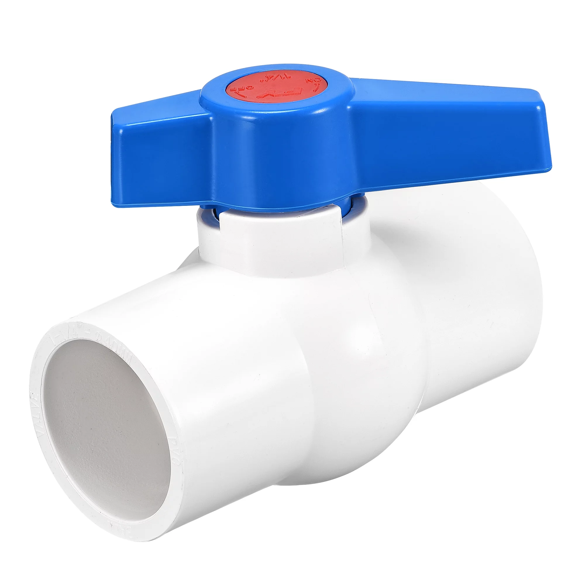 Ball Valve, 40mm ID , PVC Socket End Valve for Aquarium Setup, Sump Pump, Pool, Garden Sprinkler White Blue
