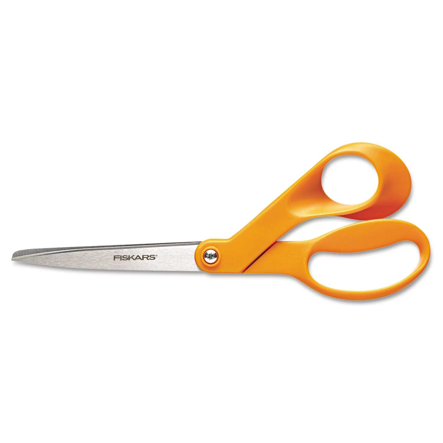 Home and Office Scissors 8" Long, 3.5" Cut Length, Orange/Gray Offset Handle
