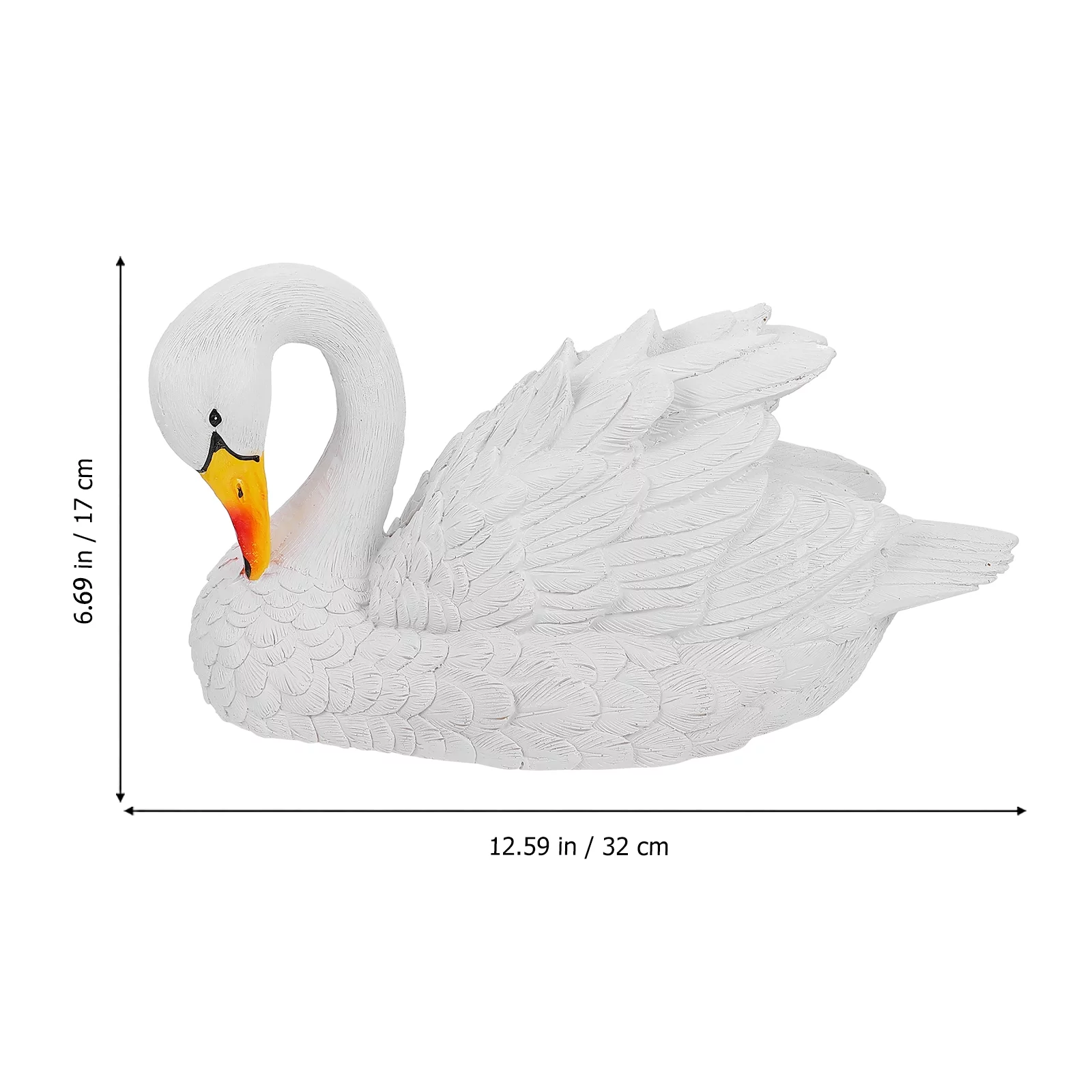 NUOLUX  Swan  Statue Decor Garden Resin Figurine Decoy Pool Pond Model Floating Ornament Decorations Bird Animals White