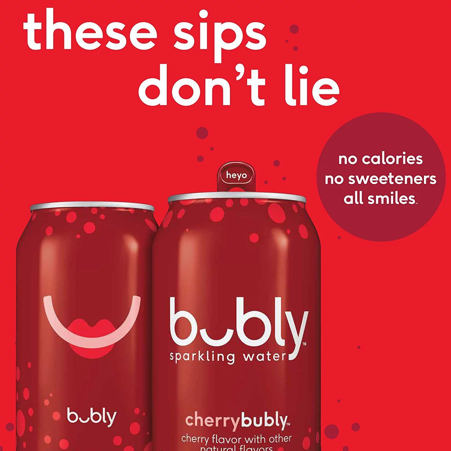 Bubly Cherry Sparkling Water, 12 fl oz, 18 Pack Cans