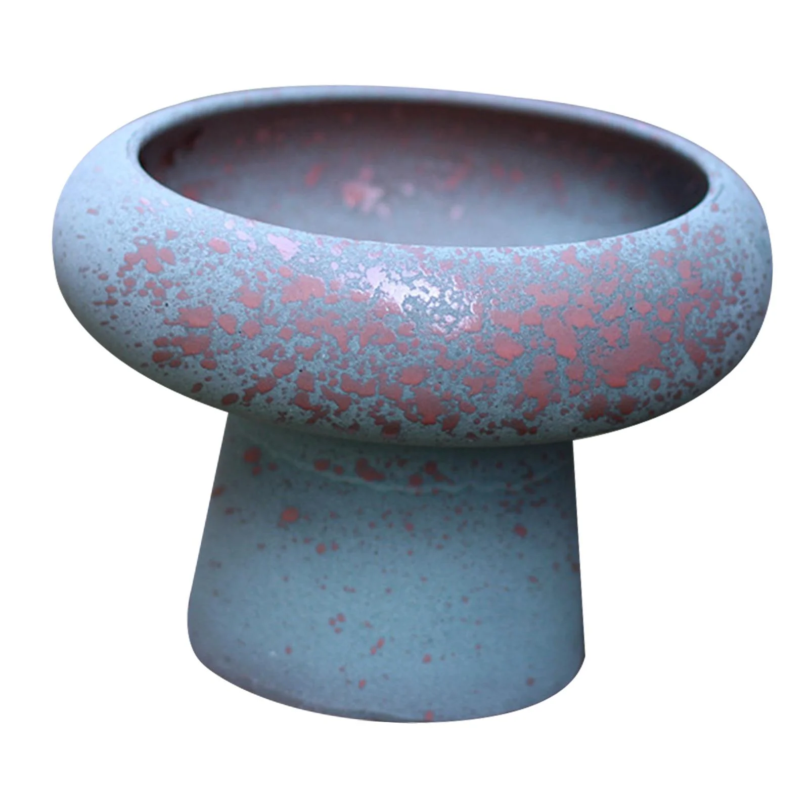 Gazechimp Ceramic Flower Pot Creative Modern Simple Planter for Courtyard Yard Desktop Blue