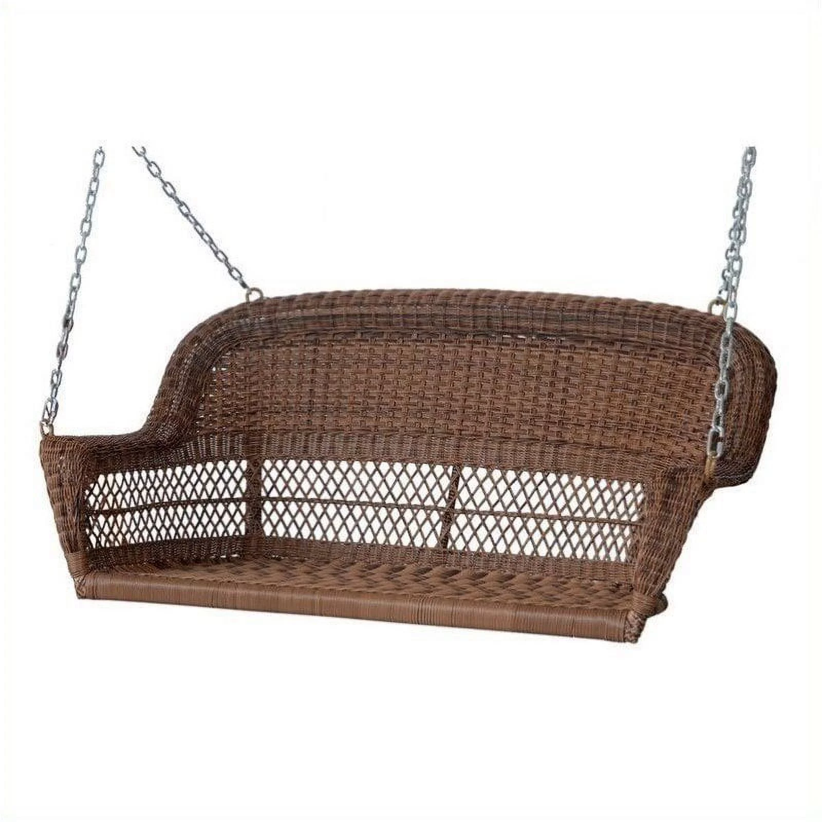 Kingfisher Lane Resin Wicker Porch Swing in Honey
