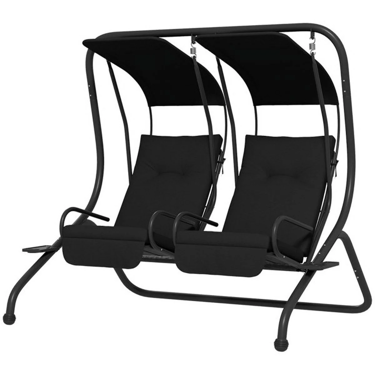 Putjou black double terrace leisure heavy-duty rear rolling pressure swing chair with bracket