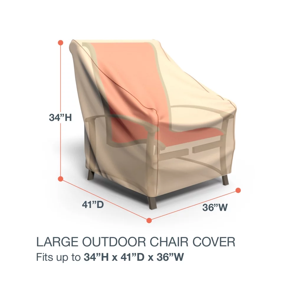 Budge Large Beige Patio Outdoor Chair Cover, Sedona (2 Pack)