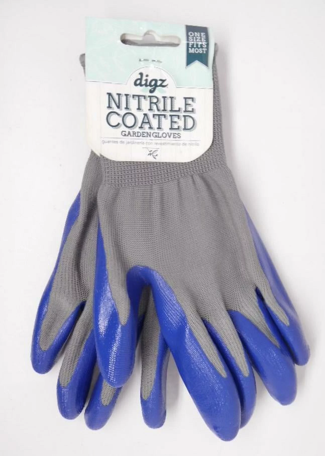 Digz Nitrile Coated Dipped Garden Gloves - Blue - One Size Fits Most