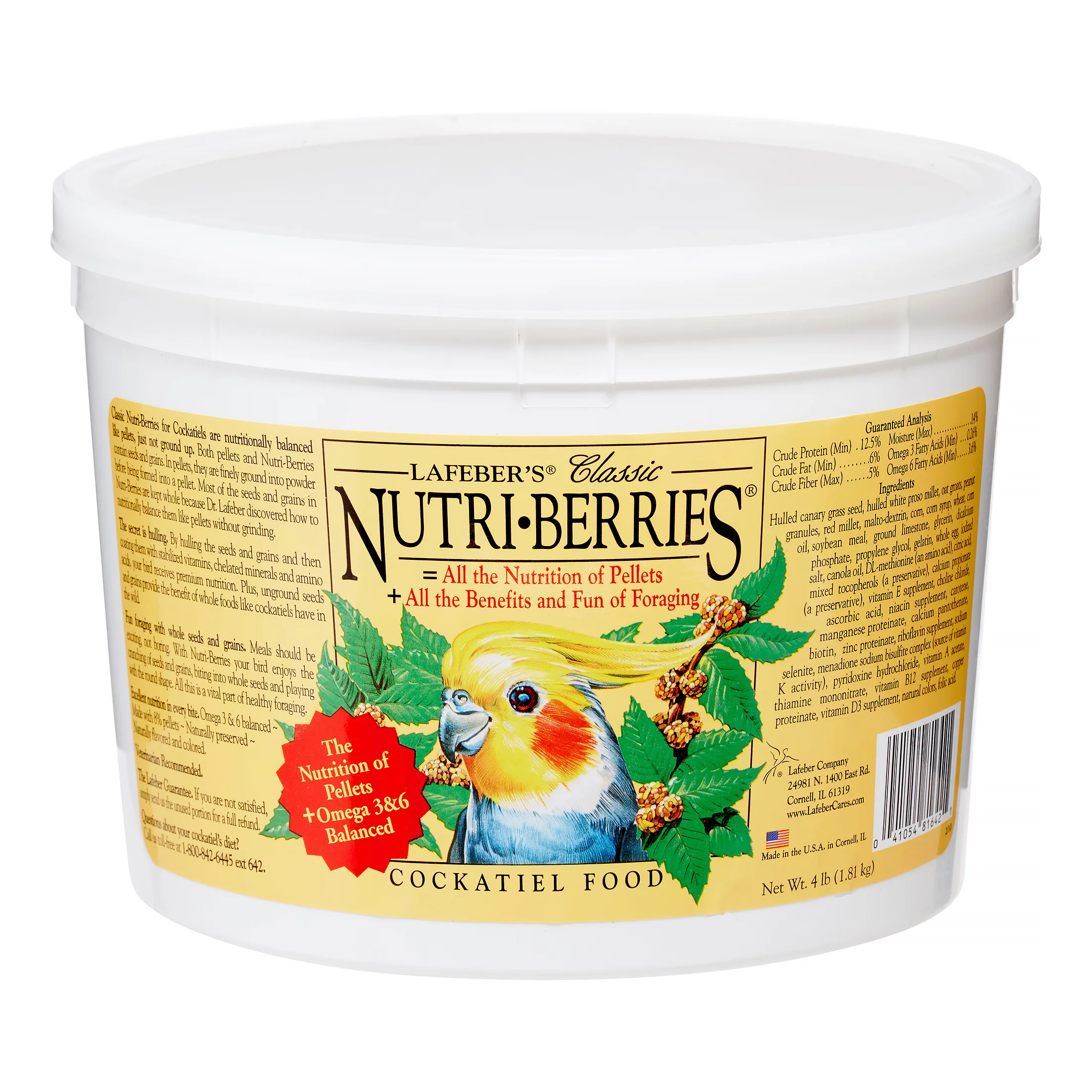 Lafeber's Nutri Berries For Cockatiel, 4 Lb