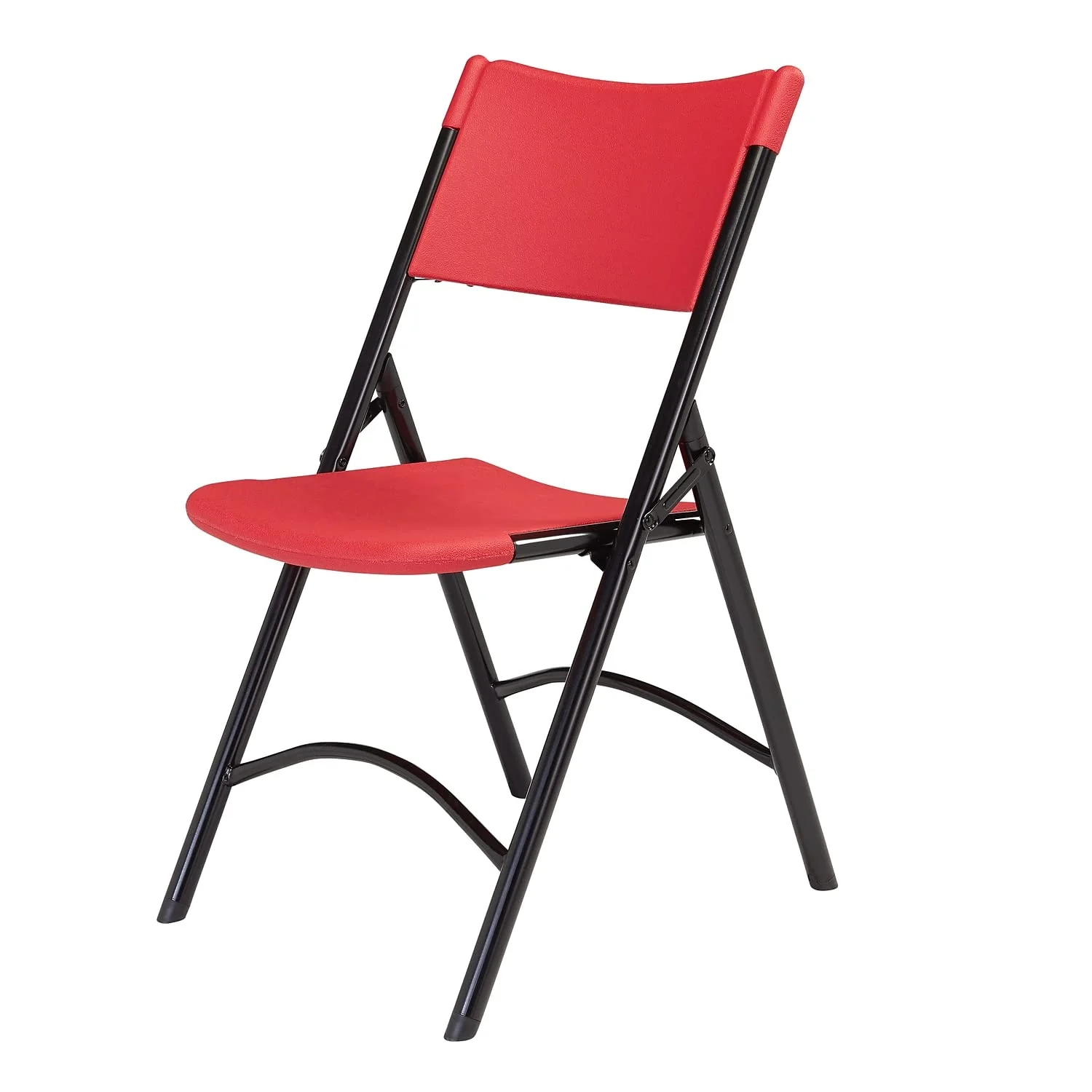 NPS 600 Series Plastic Molded Folding Chair, Red/Black, 4 Pack (640/4)