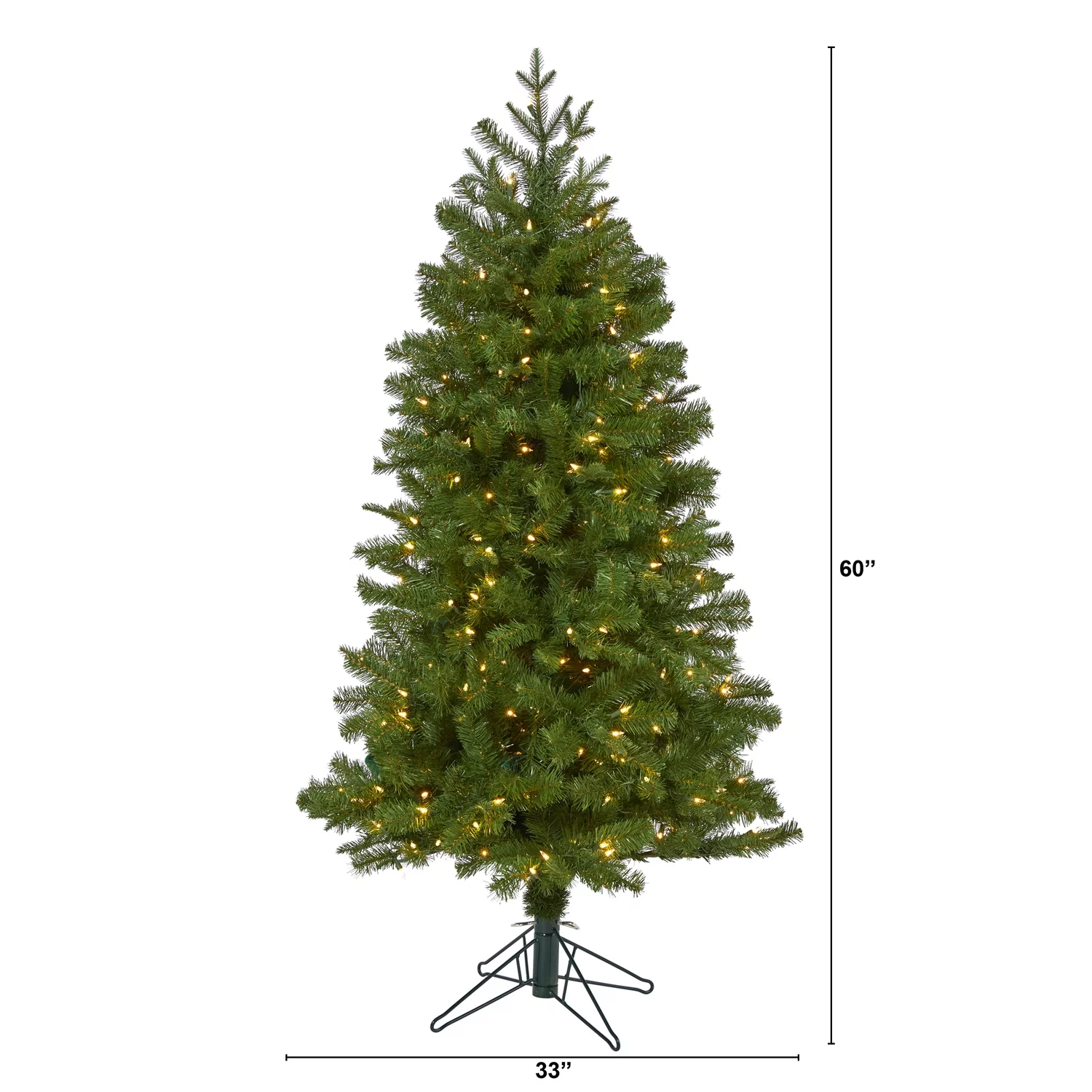 Nearly Natural 5' Pre-Lit Vancouver Spruce Artificial Christmas Tree, Warm White LED Lights