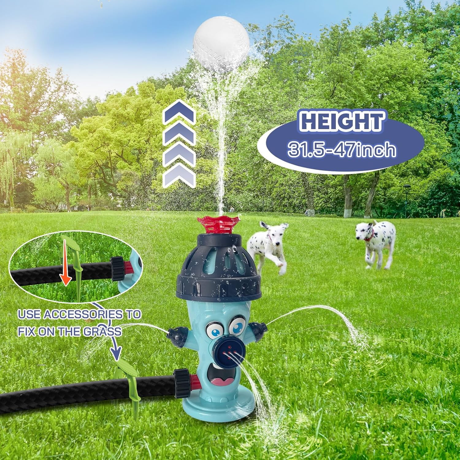 Style-Carry Water Sprinkler Outdoor Toys, Baseball Toy for Kids 3 4 5 6 7 Year Old Boys Girls, Summer Toys for Backyard Lawn Garden, Fire Hydrant Sprinkler Toy