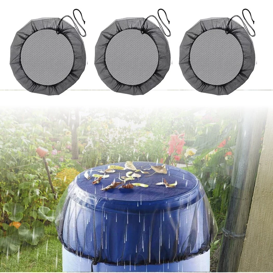 Water Collection Buckets Cover: 3PCS Rain Barrel Netting Screen Rain Barrels Net