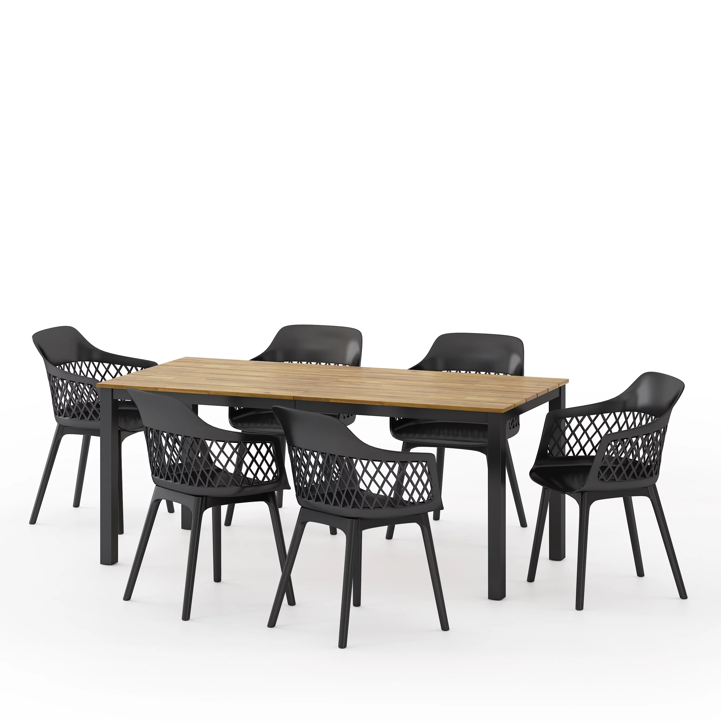 Christopher Knight Home Miramar Outdoor Wood and Resin Outdoor 7 Piece Dining Set by