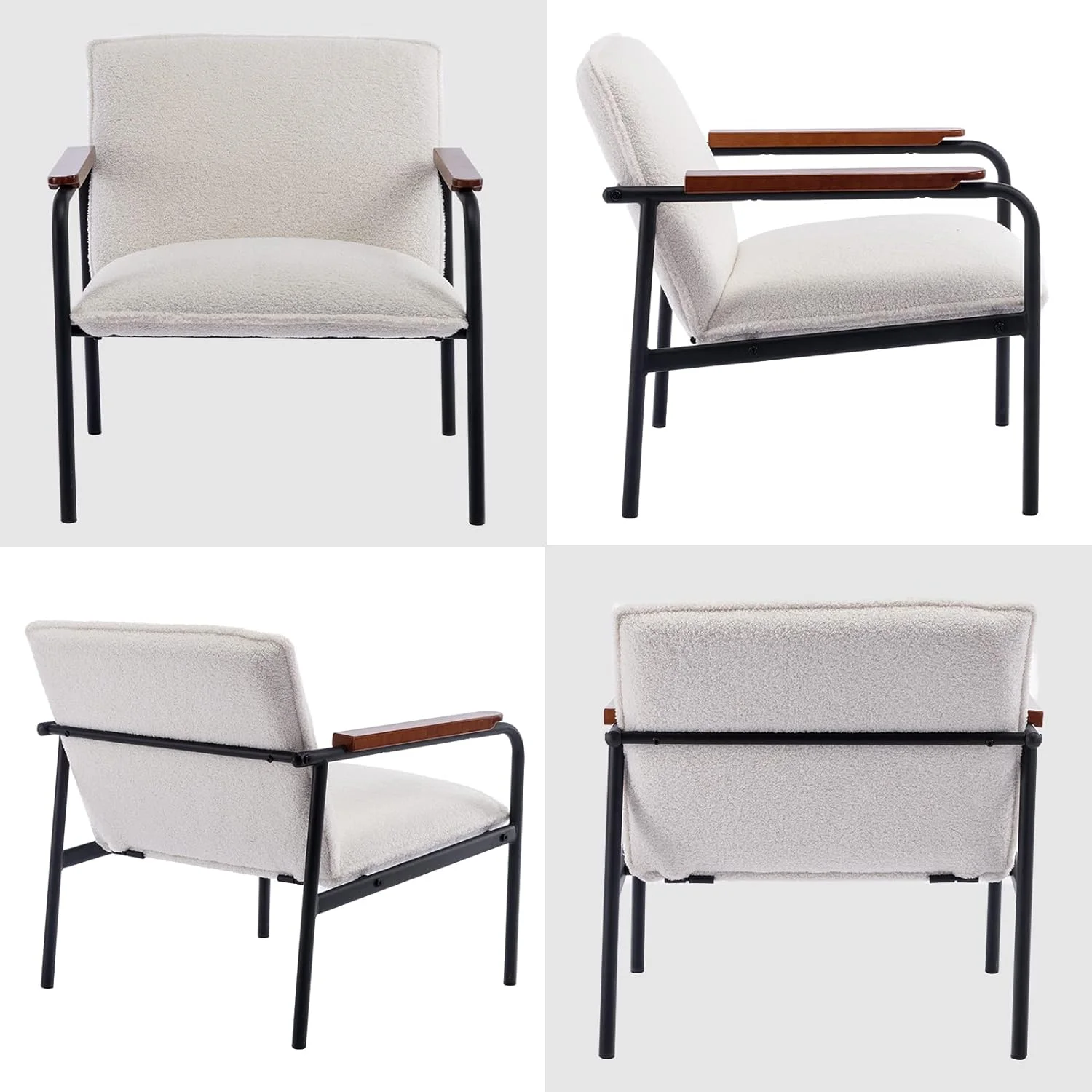 HBROLJF Rocking Chair  Mid Century Upholstered Glider Rocker Armchair with Metal Base PU Leather Nursery Glider Chair with Wooden Grips  Room Bedroom  Brown