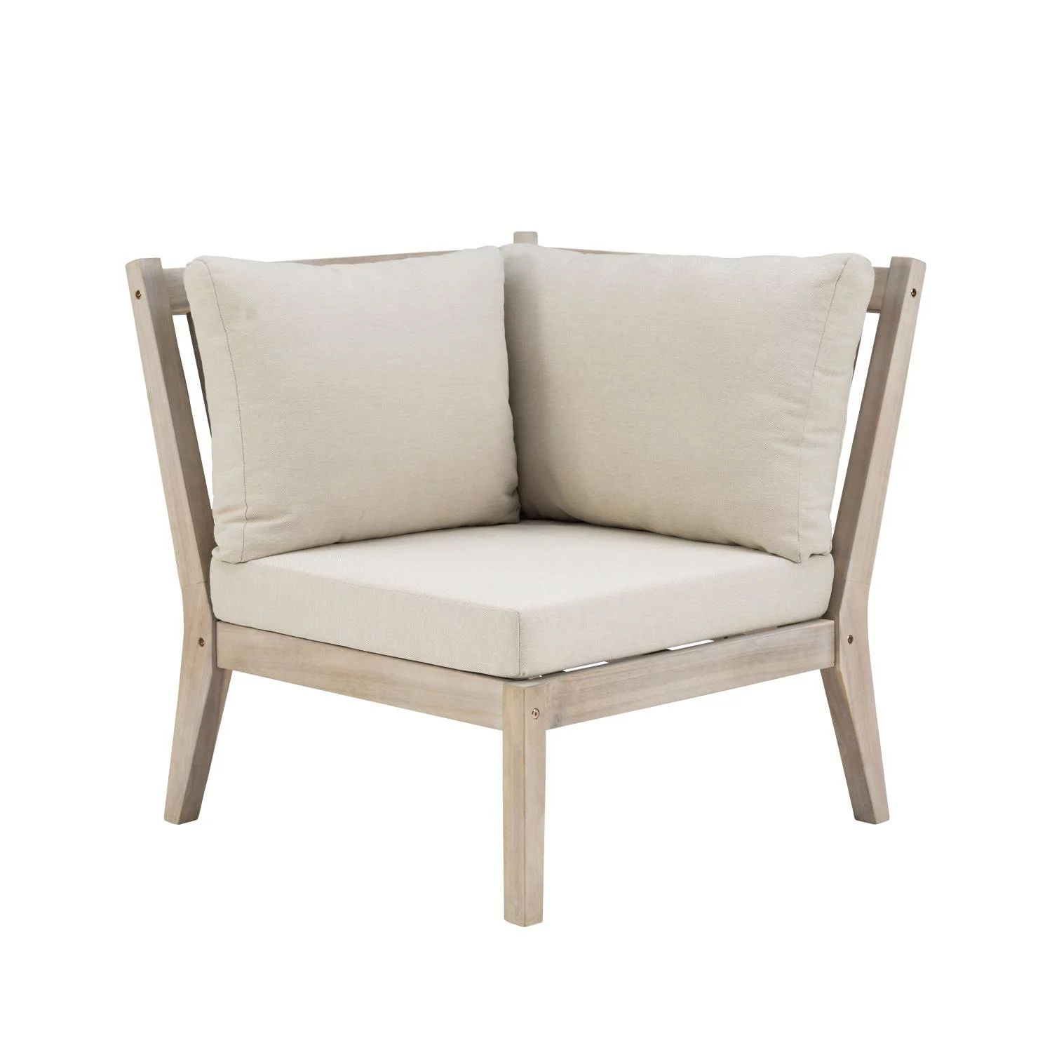 Linon Teagon Outdoor Corner Chair - Natural/Beige