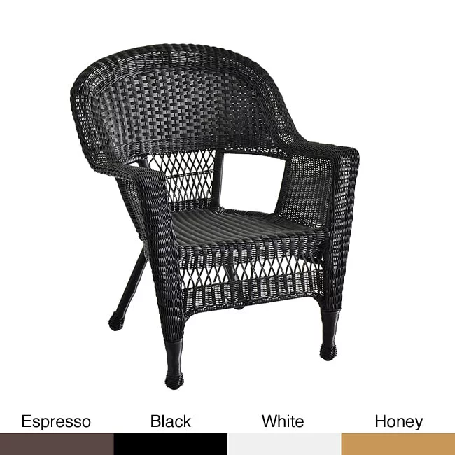 Jeco W00206-C-4 White Wicker Chair - Set 4