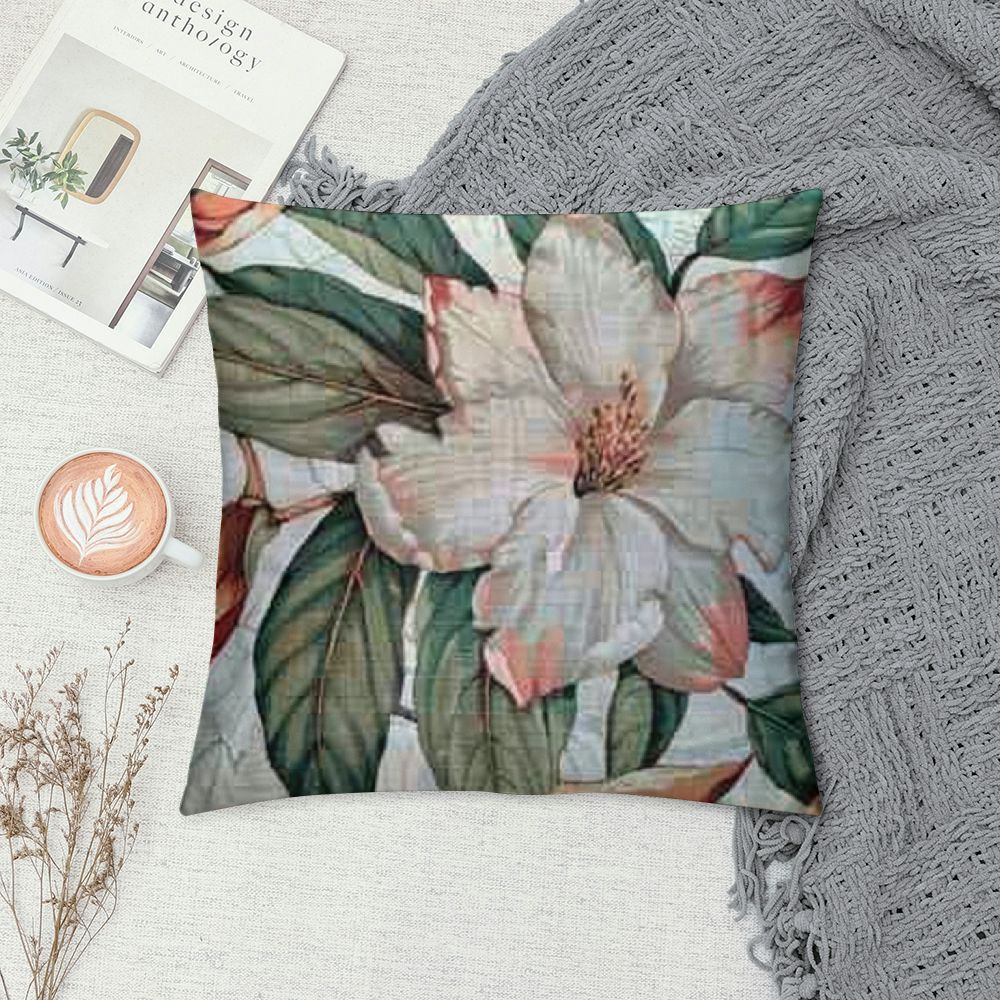 Magnolia Pillow Cover Floral Pillow Cover Southern Traditional Throw Pillow for Home