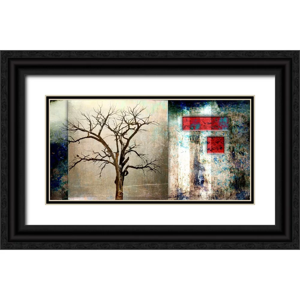 LightBoxJournal 14x9 Black Ornate Wood Framed with Double Matting Museum Art Print Titled - Cottonwood Tree Part 12