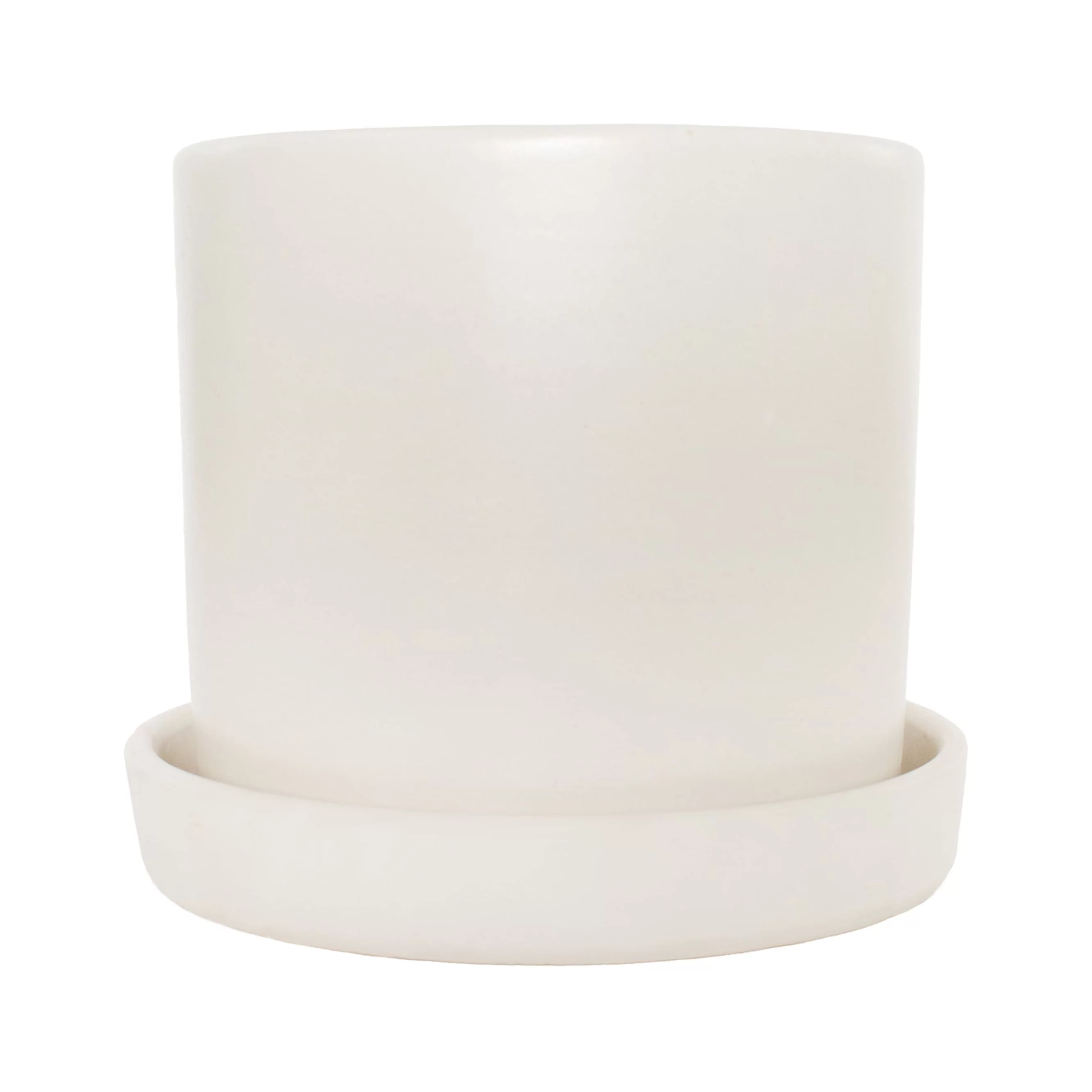 Plant with Purpose 7 in. Semi Matte Cream Hyde Container with Saucer - 1 Piece