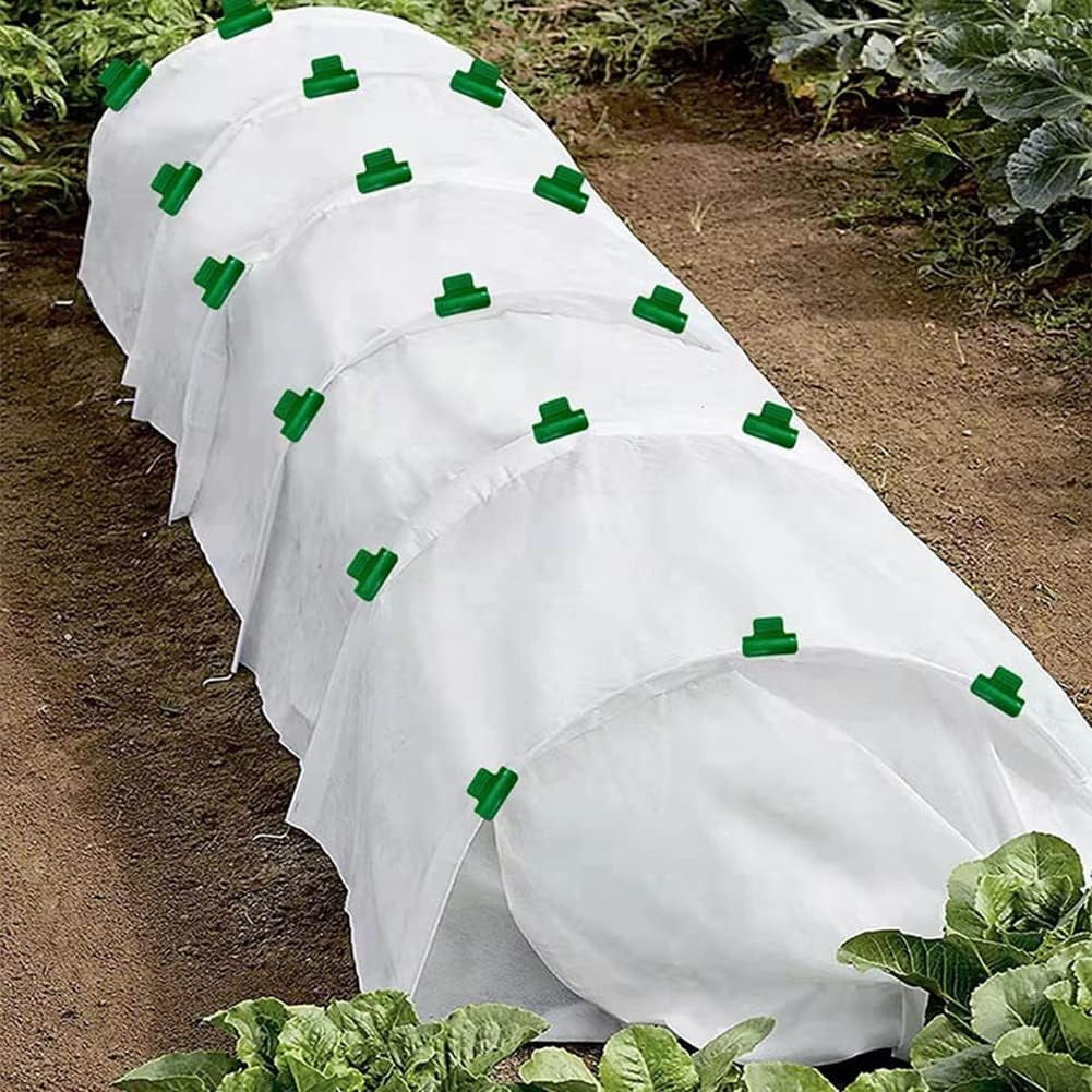 Cumbed 20pcs Greenhouse Pipe Clamps, Plant Clips, Plant Stakes Greenhouse Garden Netting Hoop Clips Tool, Film Row Cover Netting Tunnel Hoop Clip