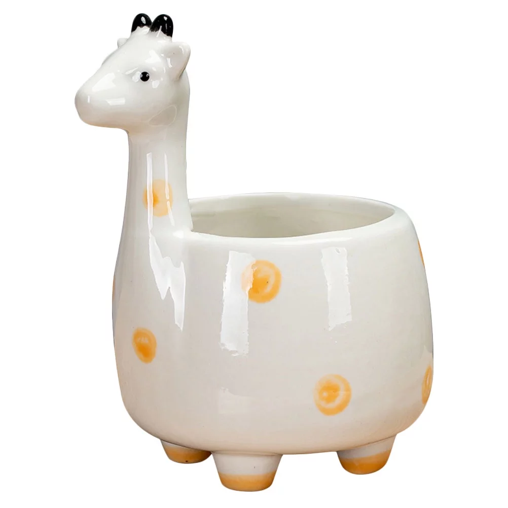 Gongxipen Giraffe Flower Pot Ceramic Giraffe Planter Decorative Small Flowerpot Adorable Plant Flower Container