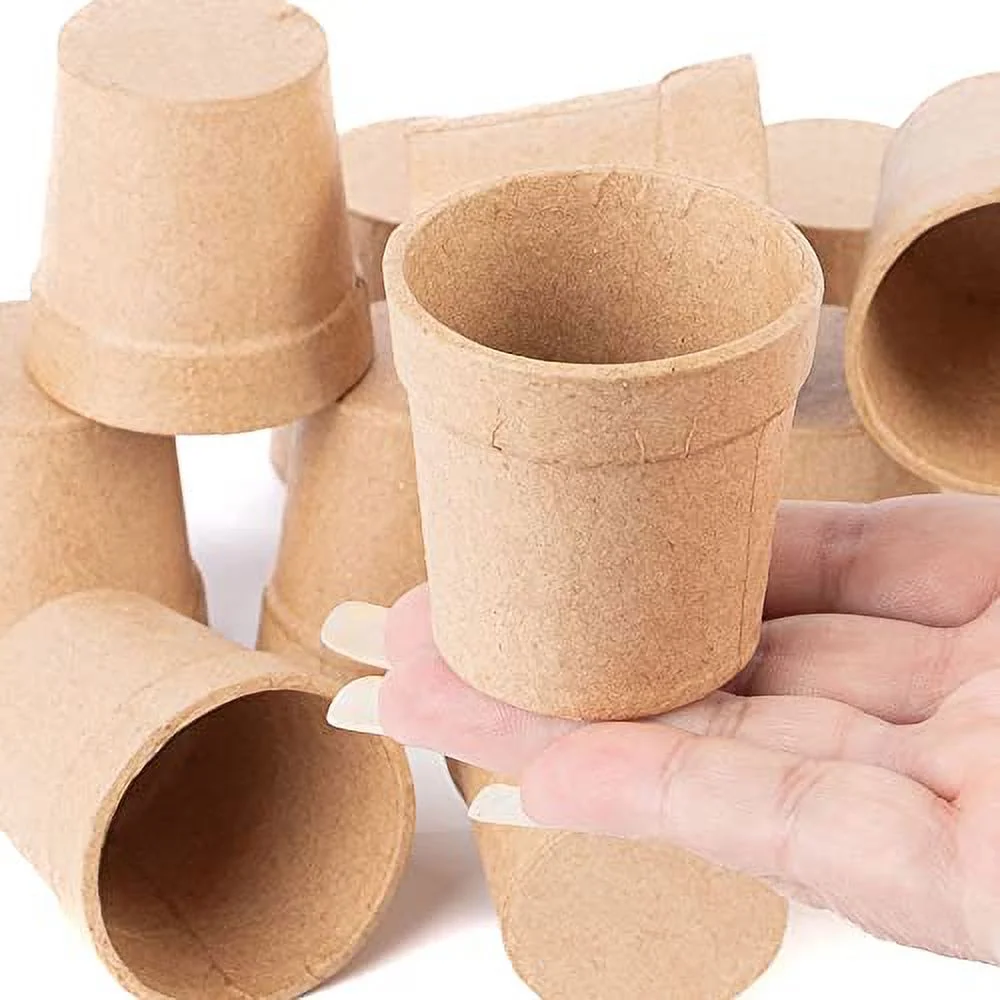 Paper Mache Flower Pots-(12 Pcs) These Papier Mache Pots Look Like Traditional Terra Cotta Flower Pots. Ready To Finish & Decorate. By