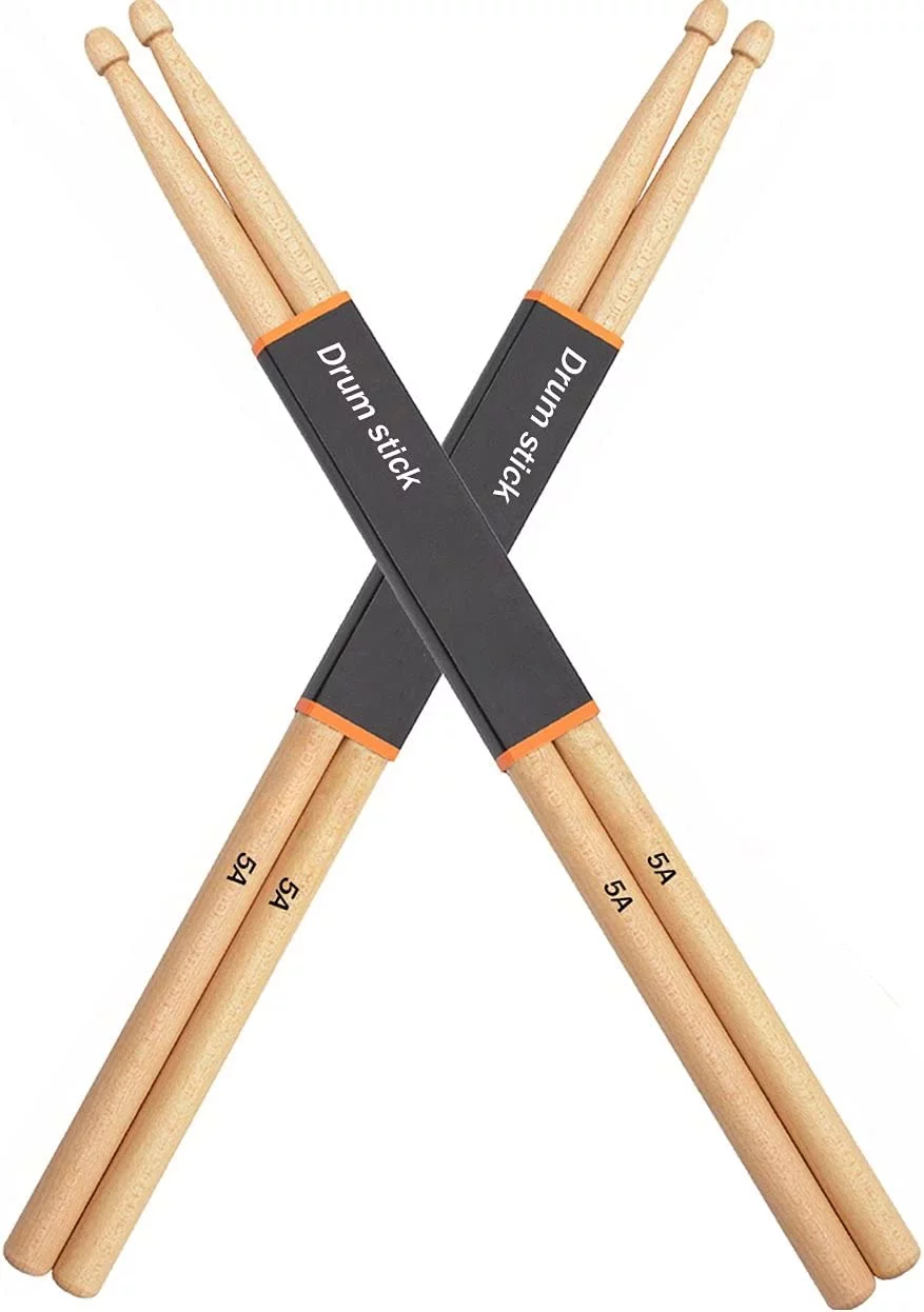 5A DrumSticks Maple Drum Sticks Classic Maple Wood Drumsticks Wood Tip Drumstick for Students and Adults (2 Pair)