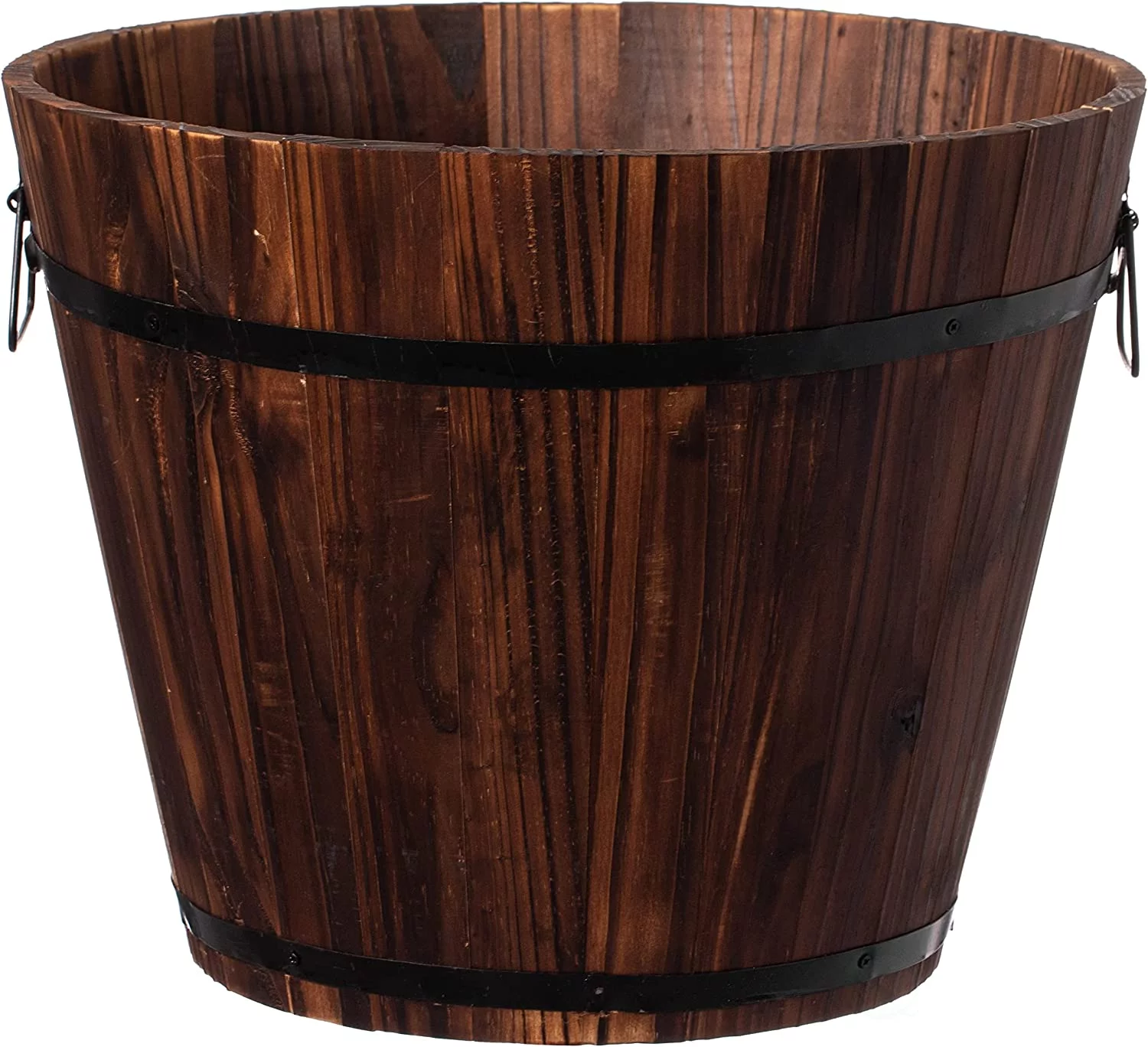 Wooden Whiskey Barrel Planters (14