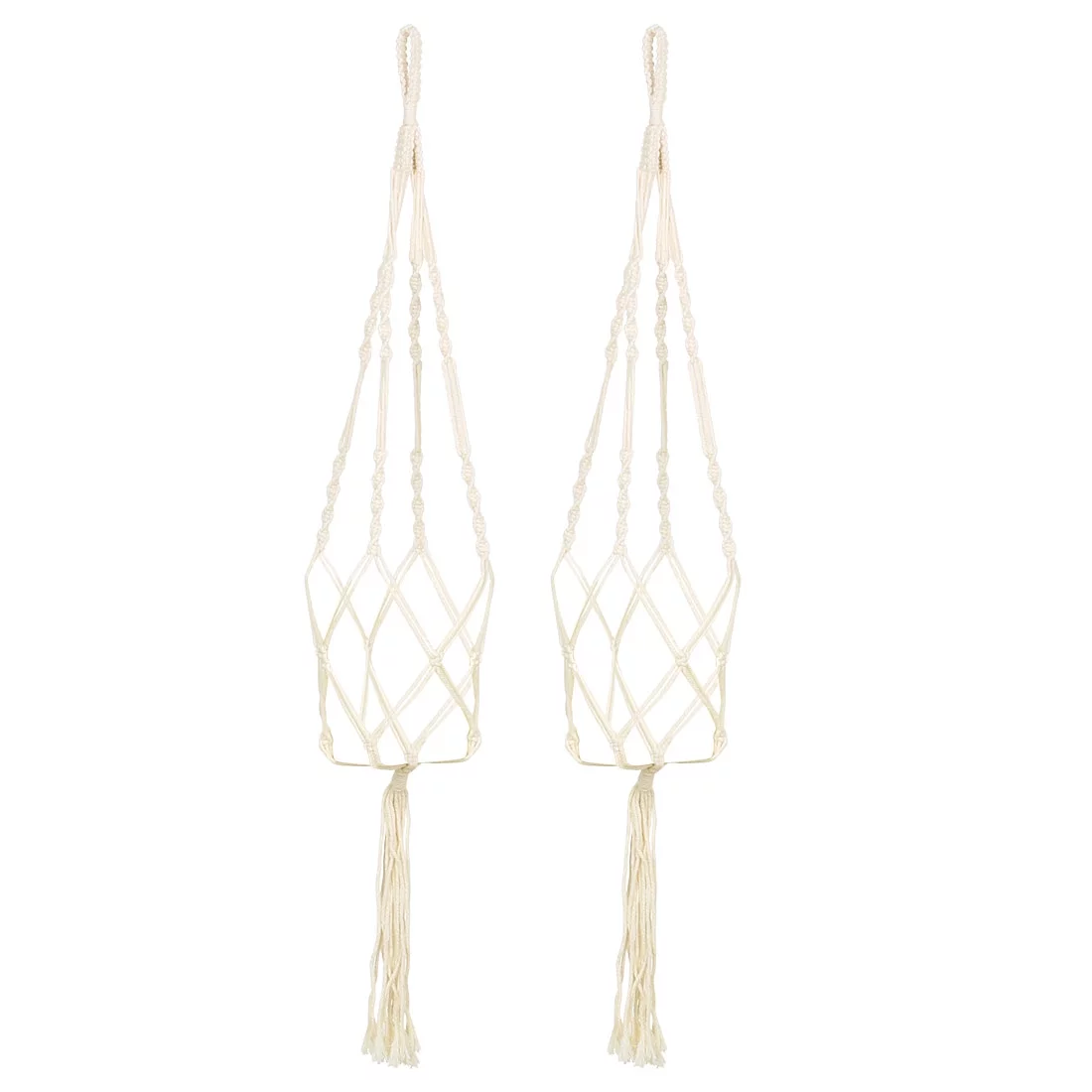 Macrame Plant Hanger Holder Wall-mounted Rope Hanging 39.4 Inch Length 2 Pcs