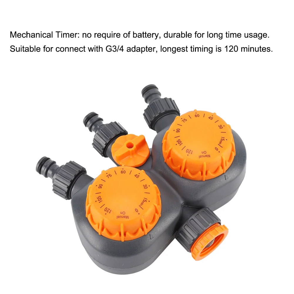 Garden Irrigation Controller Garden Water Controller Switch G3/4'' with Double Head Irrigation Mechanical Timer Value