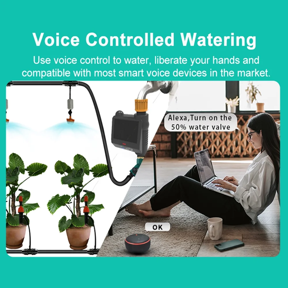 ,Powered Nebublu Lawn / Voice Faucet Water App Compatible With Voice Powered And Voice App And App / Nebublu App Wifi Sprinkler Water Lawn Faucet / Powered Water With Solar / Water