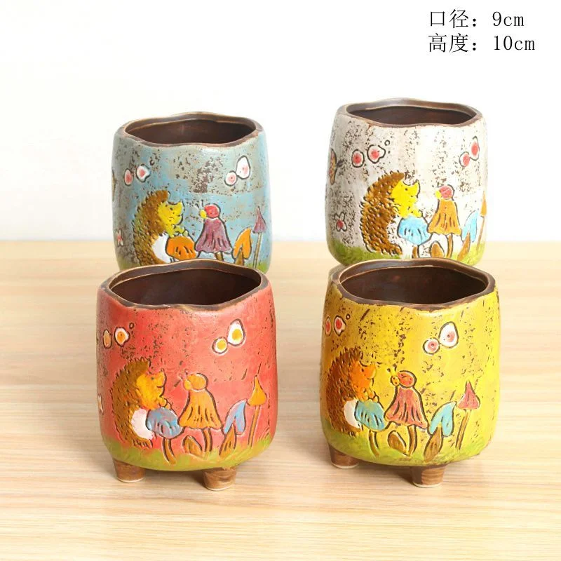 Hand-Painted Korean Ceramic Succulent Planter