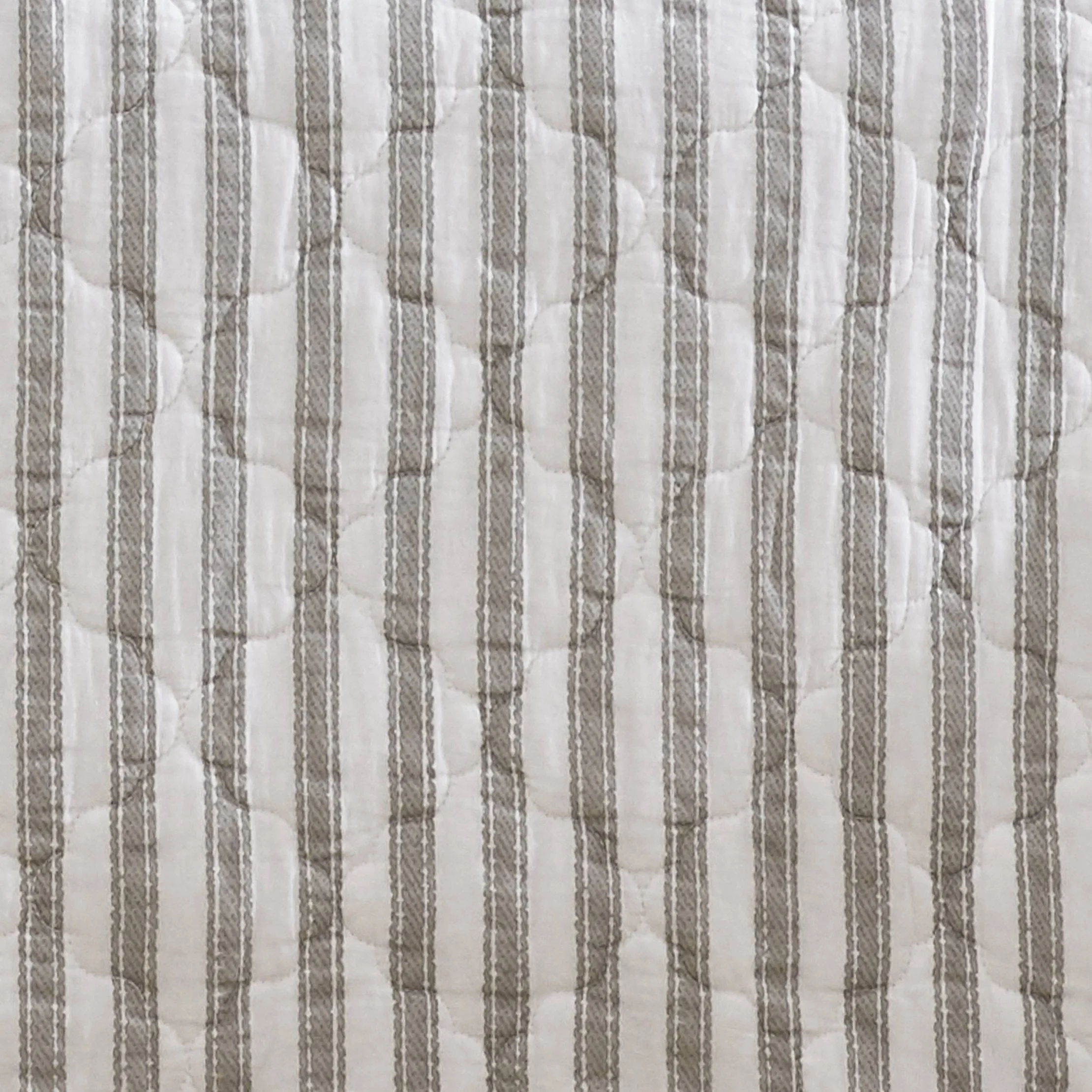 King Willow Way Ticking Stripe Quilt & Sham Set Gray -