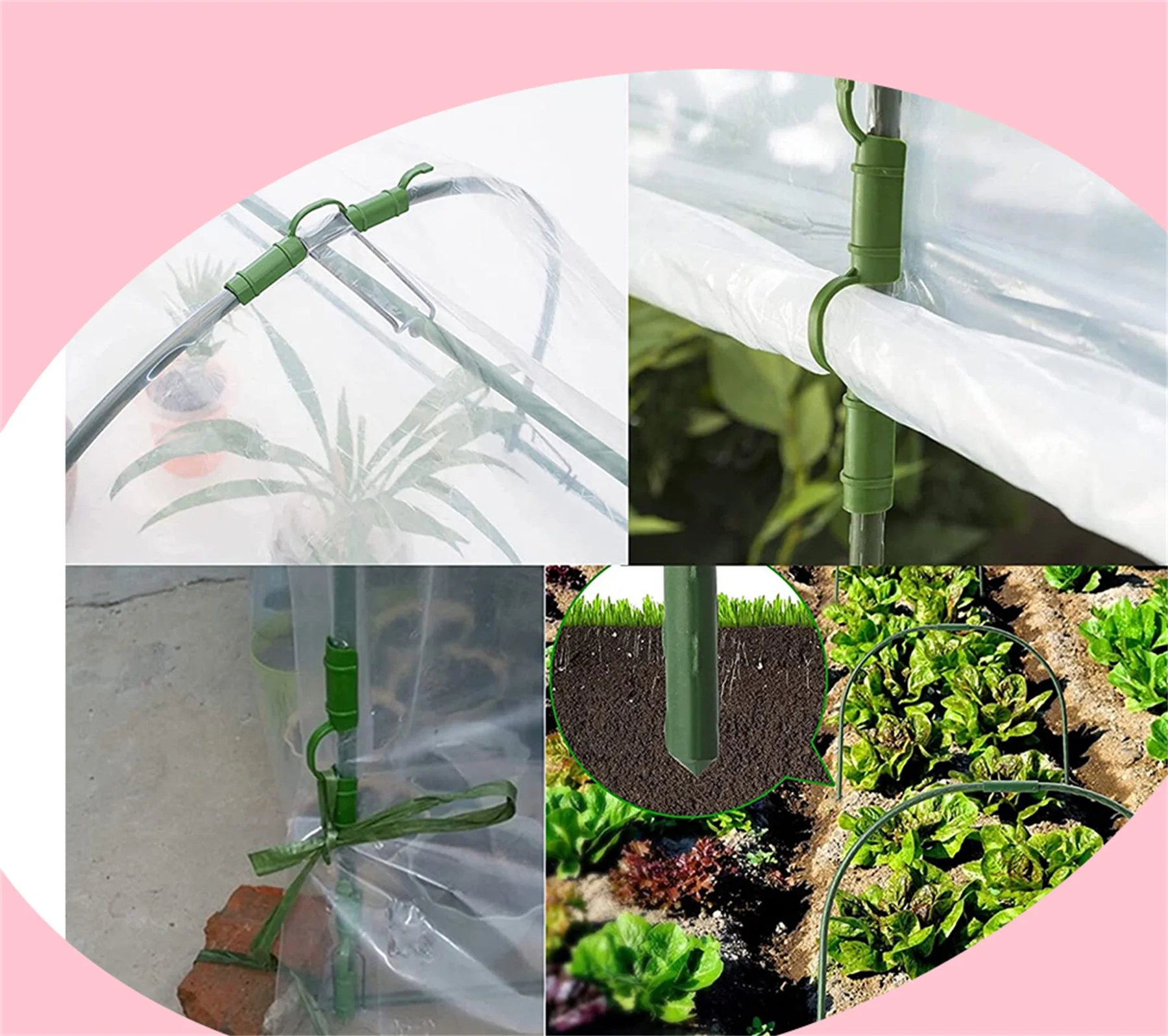 6pcs Greenhouse Hoops Rust-Free Grow Tunnel