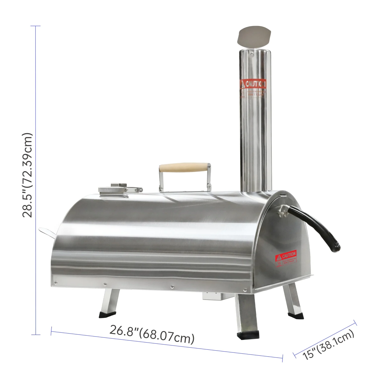 Convenient Portable Stainless Steel Outdoor Pizza Oven with Rotatable Design and Automatic Functionality - Built-in Thermometer for Perfect Results Every Time - Handy Pizza Cutter Include
