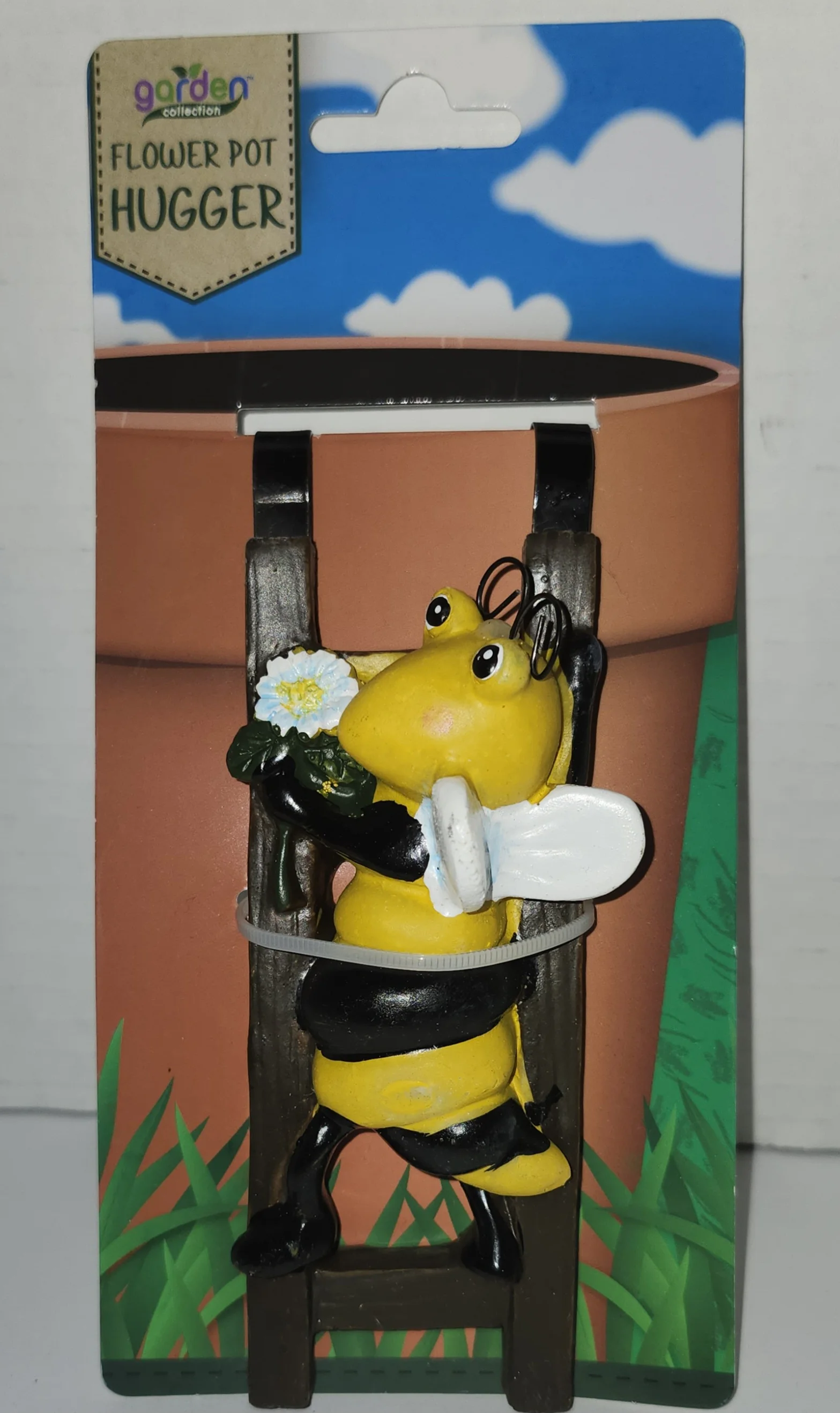 Flower Pot - Hugger Figurine - Bumblebee Garden Decor - Get All The Fun Collections of Pot Pal Climbers - Hanging Planter Decorations - Patio Decor - Yard Decor