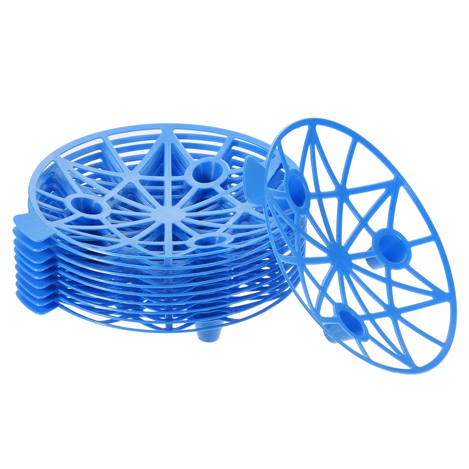 Uxcell Plastic Garden Supports Cage Holder Stand Plant Cradle, Blue 10 Pack