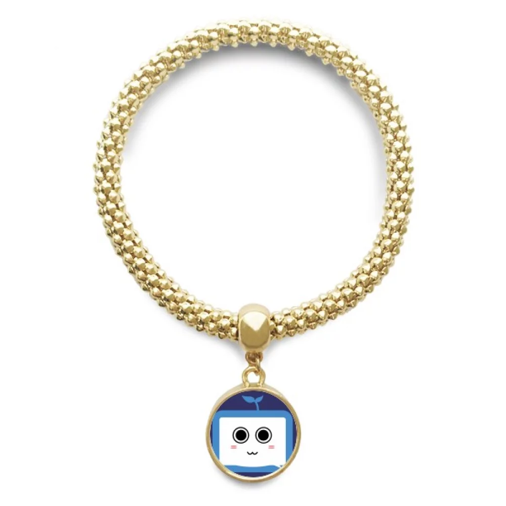 saplings cute small tv happy original en bracelet round pendant jewelry chain