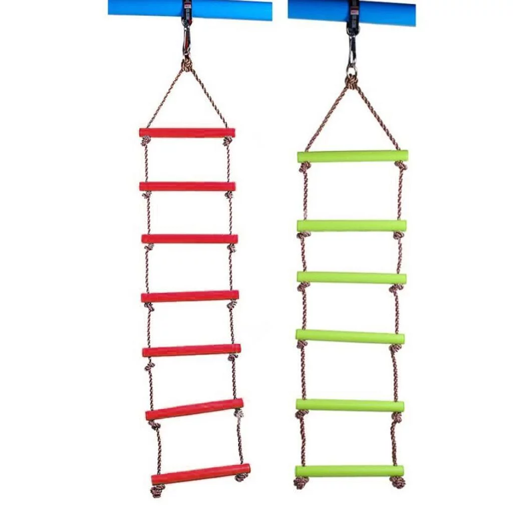 200cm Rope Ladder, 6 Rungs Climbing Rope for Kids & Adults, Climbing Game for Swing Accessories, Tree House, Playground, Play Set Red