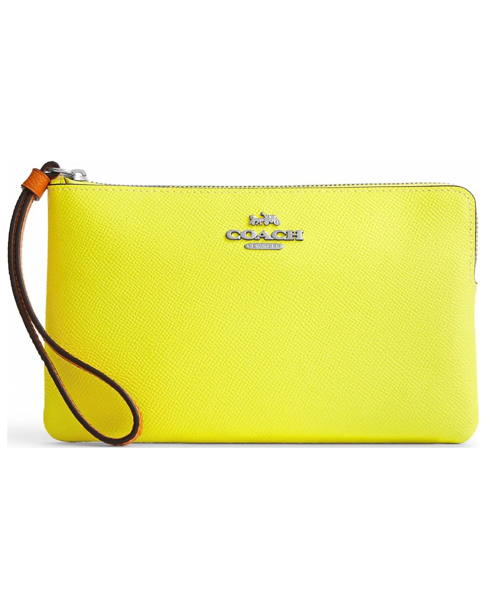 Large Corner Zip Wristlet In Colorblock (Bright Yellow Multi)