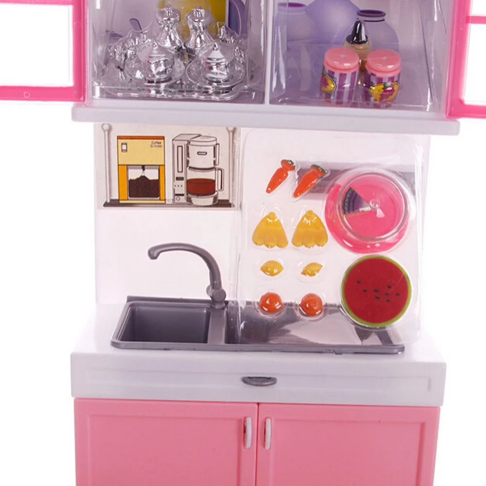 YHAIOGS Xmas Gift Mini Kids Kitchen Pretend Play Cooking Set Cabinet STOve Girls TOy
