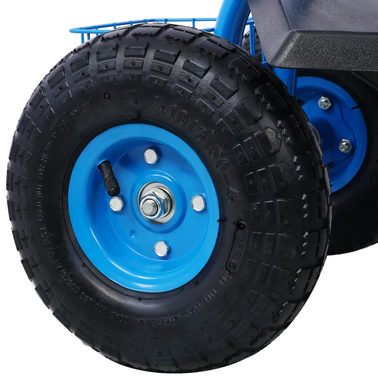 Rolling Garden Scooter Garden Cart Seat with Wheels and Tool Tray  360 Swivel Seat Blue
